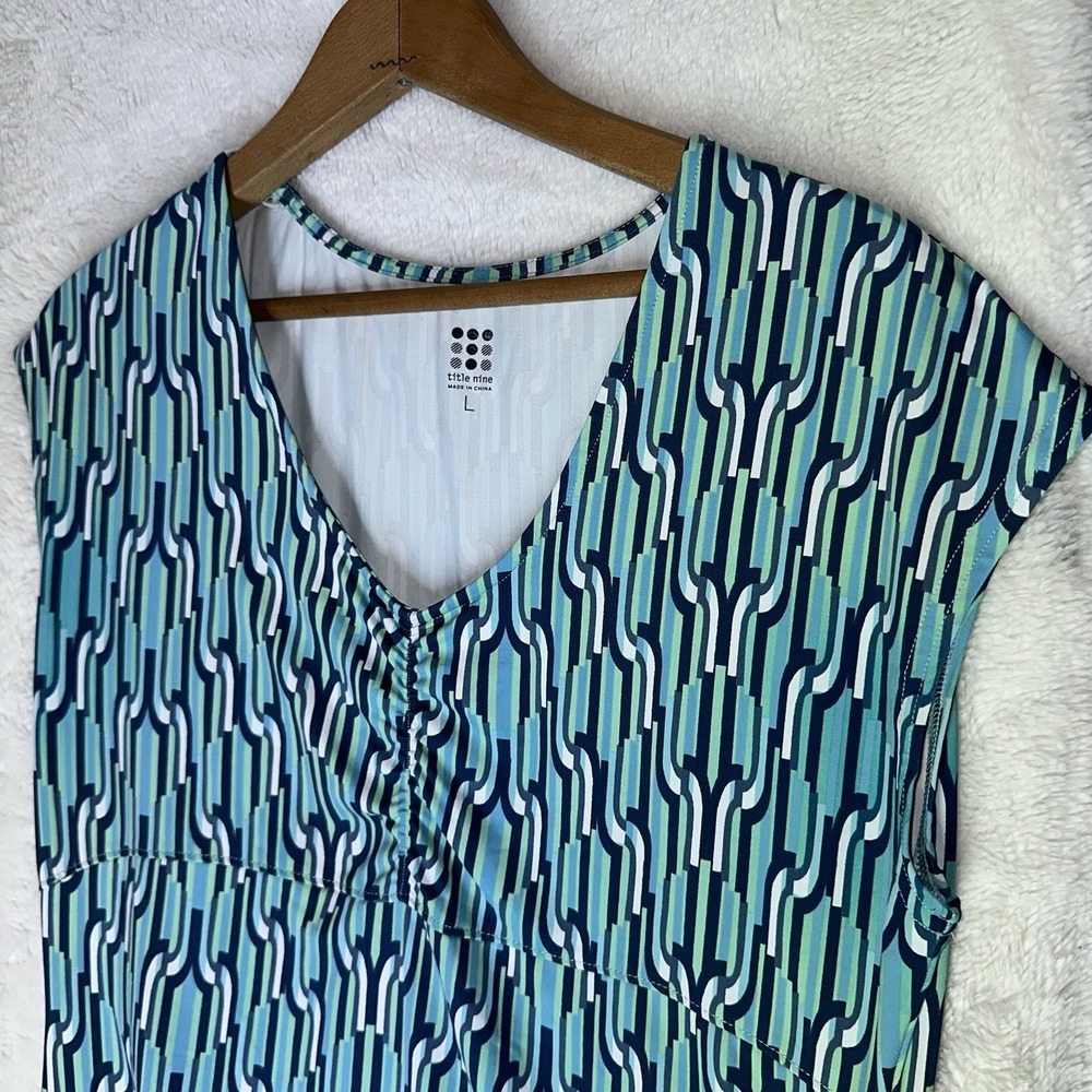 Title Nine Dress L Blue Green‎ Diamalete Stretch Hiking Athleisure Performance - Picture 2 of 8